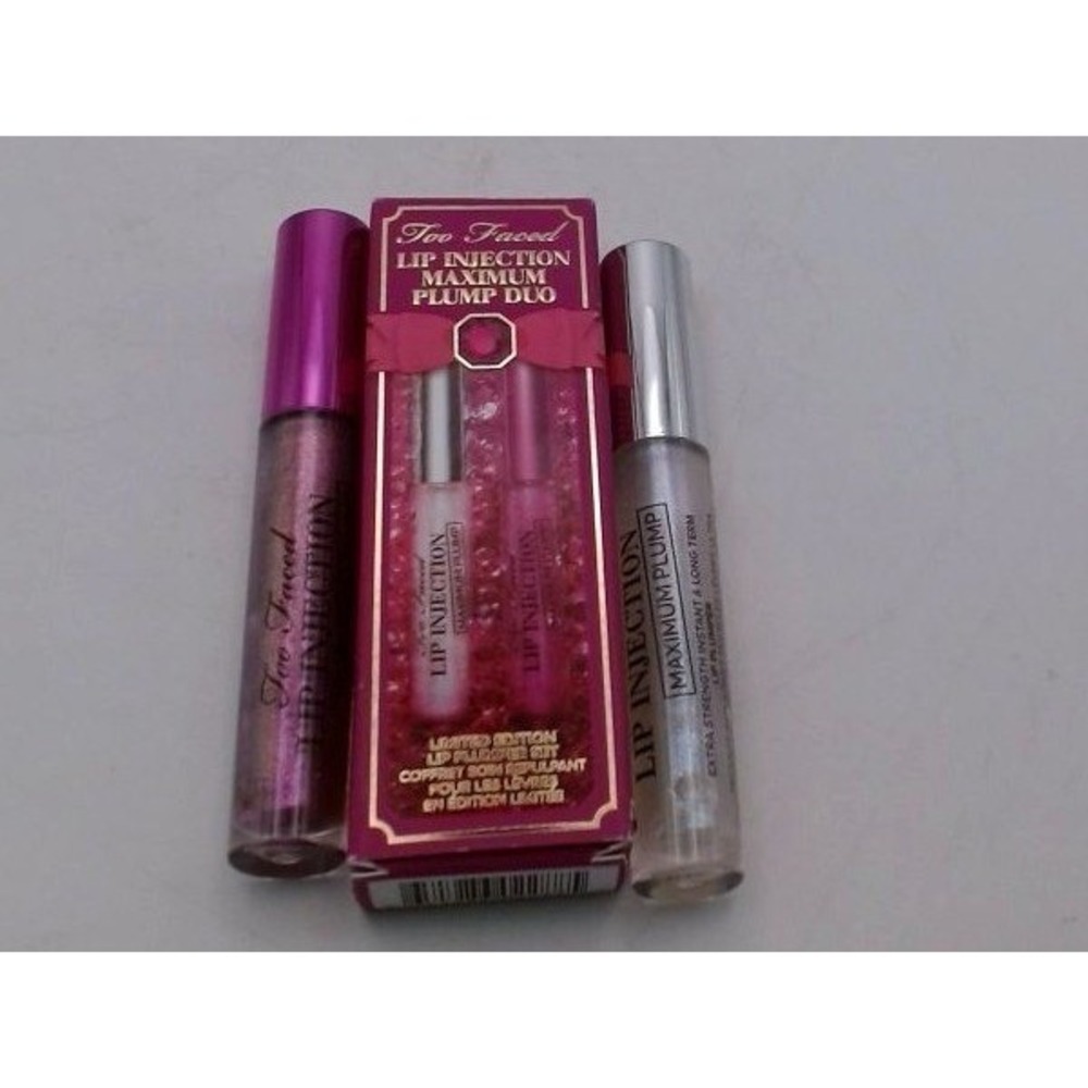 Too Faced Lip Injection Max Plump Lip Gloss Duo Amethyst Crystal andDiamond Fire
